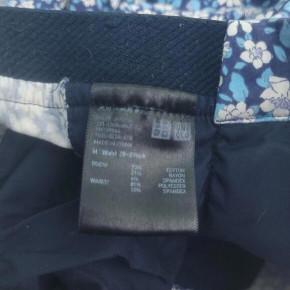 Uniqlo Blue White Floral Ankle Size 28 Pants - Picture 5 of 9